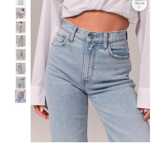 Abercrombie High Rise 90s Relaxed Jean Light - 34W Short - Picture 5 of 14